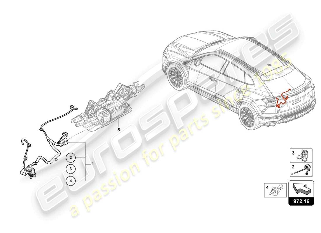 lamborghini urus (2019) adapter cable loom parts diagram