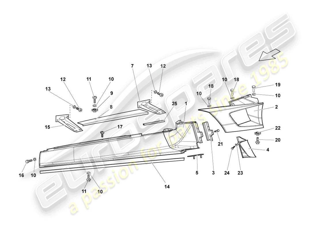 a part diagram from the lamborghini lp640 coupe (2008) parts catalogue