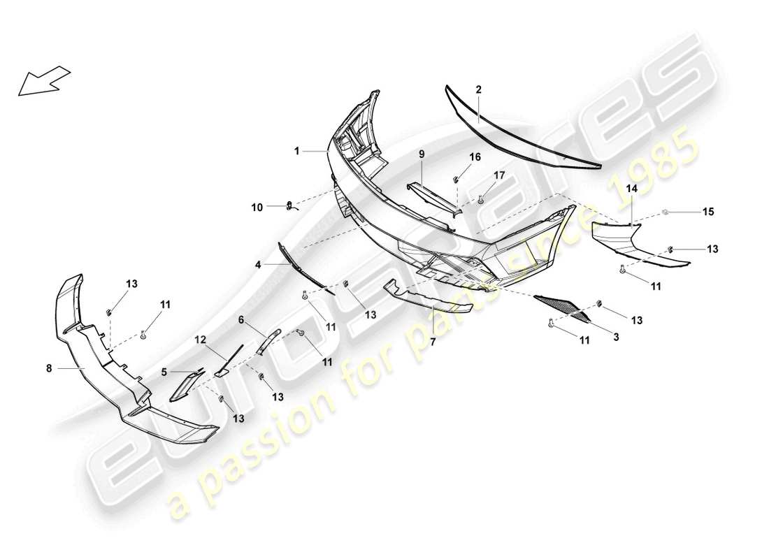 a part diagram from the lamborghini lp560-4 spyder fl ii (2013) parts catalogue