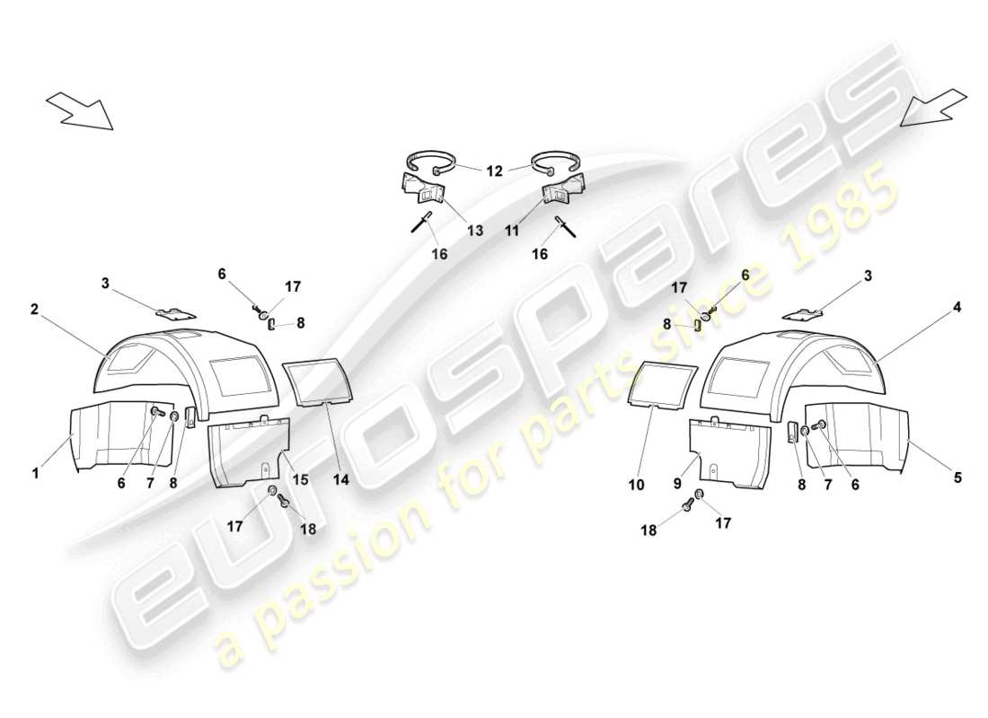 a part diagram from the lamborghini lp640 coupe (2008) parts catalogue