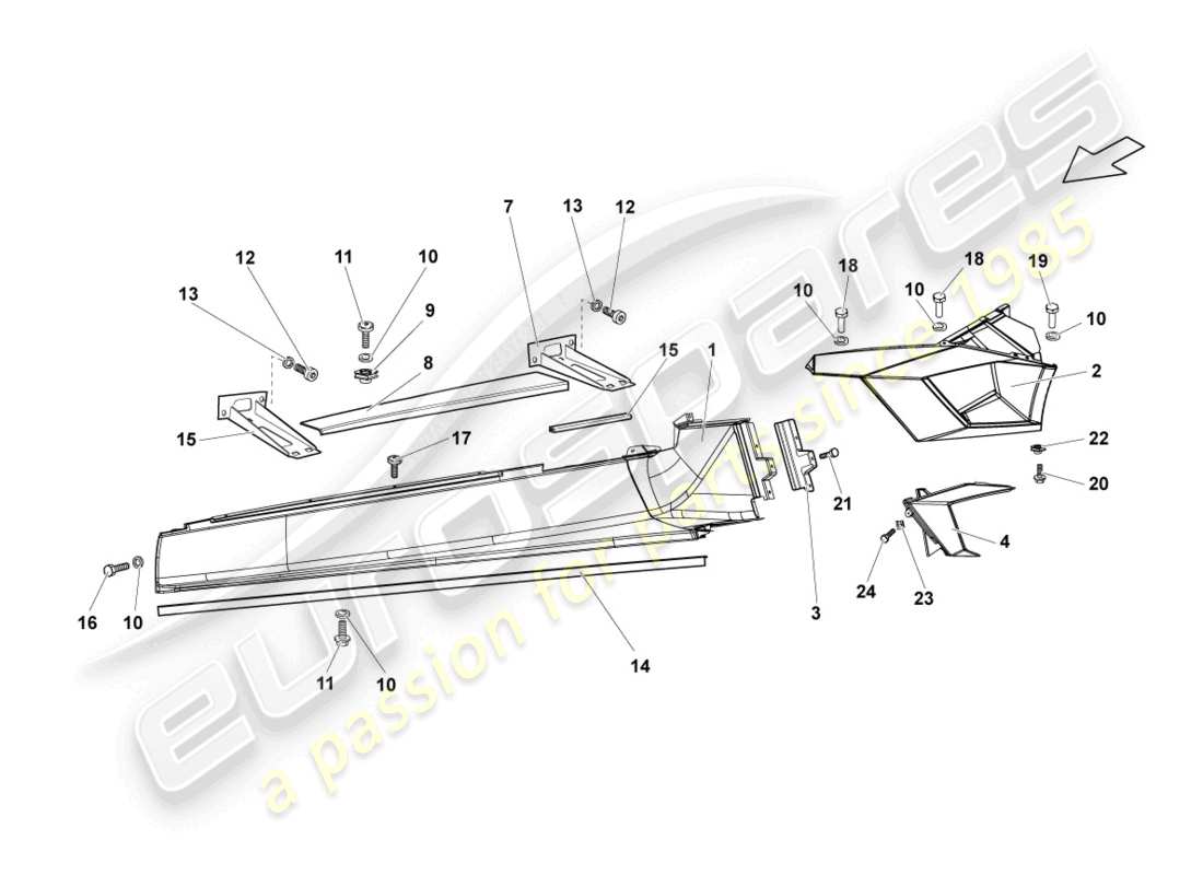a part diagram from the lamborghini reventon parts catalogue