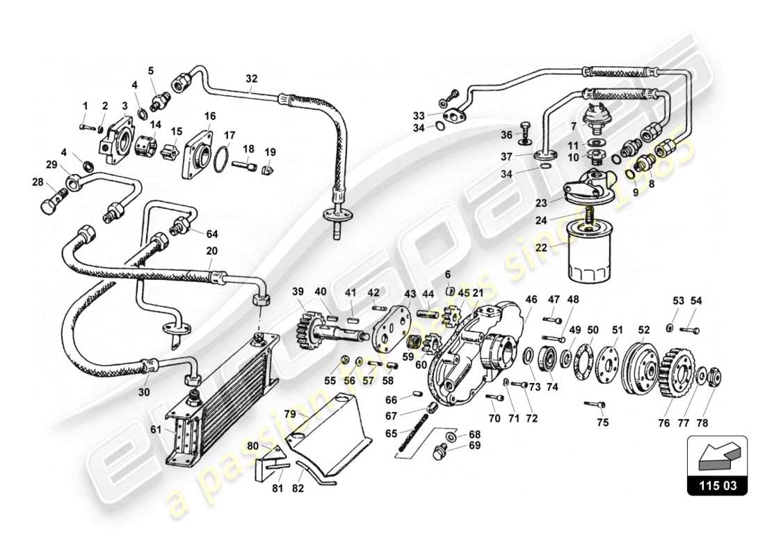 VIEW PARTS DIAGRAMS FROM THE LAMBORGHINI COUNTACH PARTS CATALOGUE a part diagram from the lamborghini countach parts catalogue
