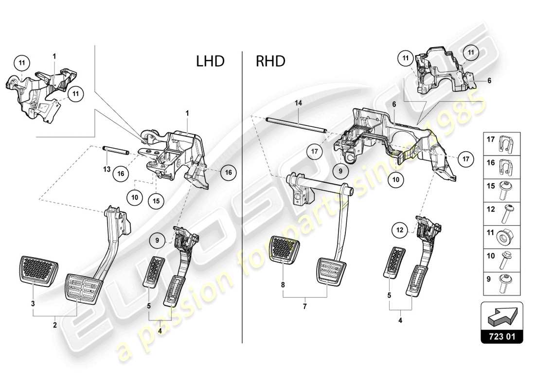 a part diagram from the Lamborghini Urus S (2023) parts catalogue