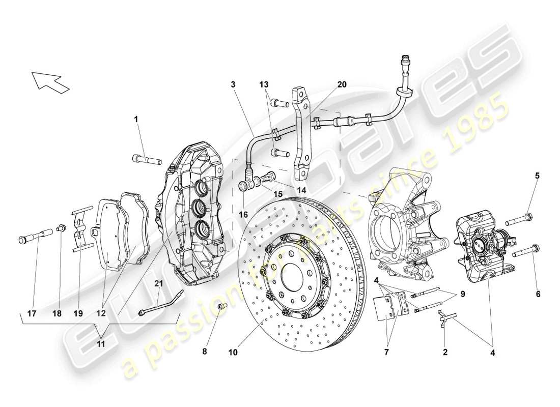 a part diagram from the lamborghini lp670-4 sv (2010) parts catalogue