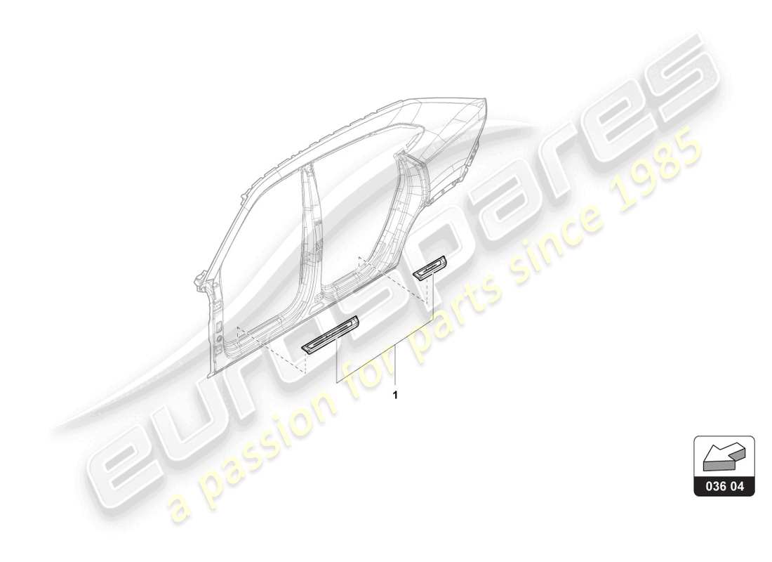 a part diagram from the lamborghini urus performante (accessories) parts catalogue