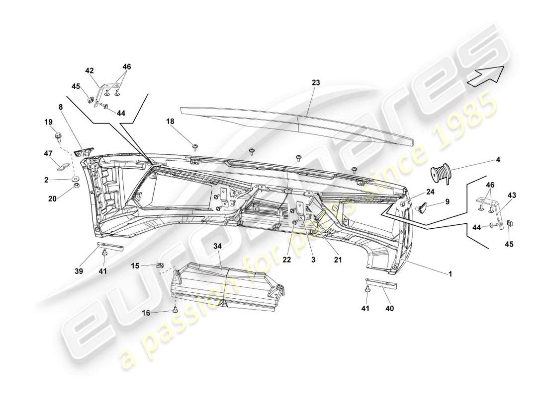 a part diagram from the lamborghini lp570-4 sl (2010) parts catalogue