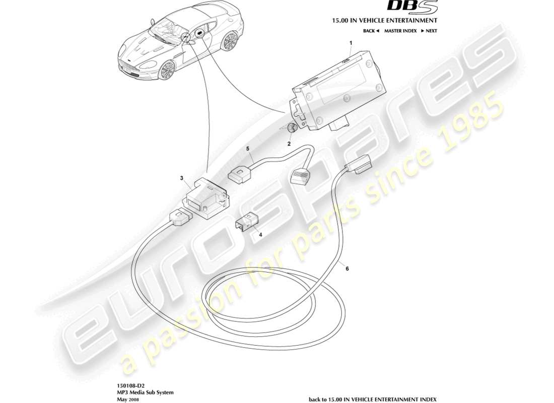 aston martin dbs (2014) mp3 media part diagram