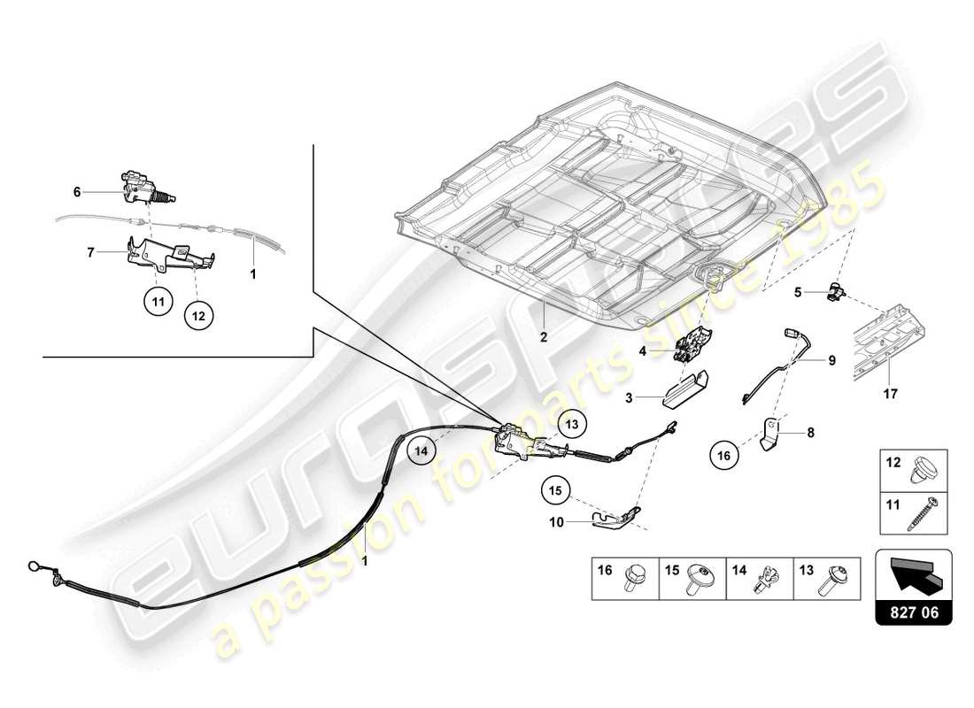 lamborghini 2023 (evo spyder 2wd) rear lid part diagram