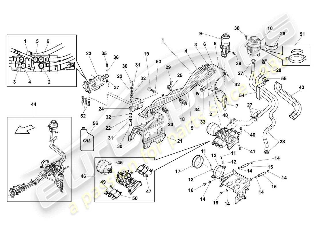 lamborghini lp640 coupe (2010) gear selector part diagram