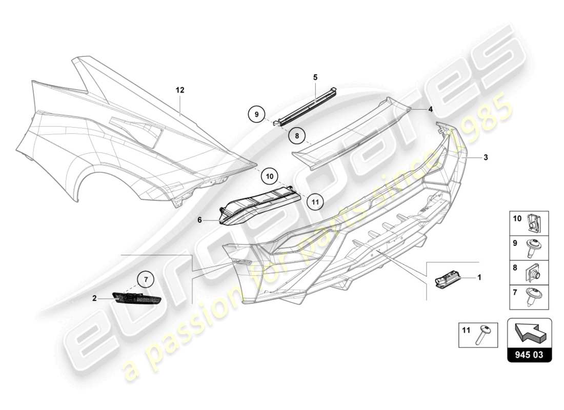 lamborghini sto (2023) rear light part diagram