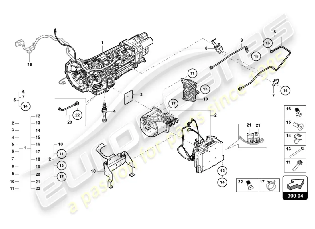 lamborghini sian (2020) gearbox parts diagram