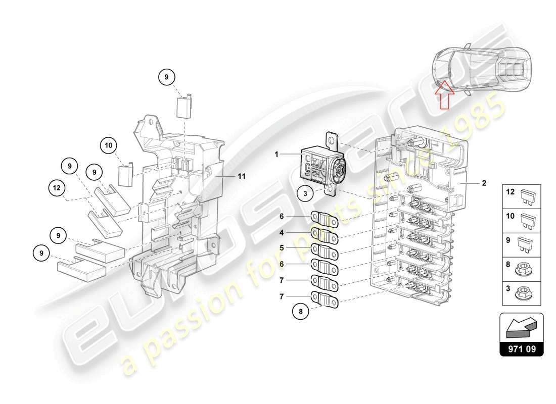 lamborghini tecnica (2023) fuses part diagram