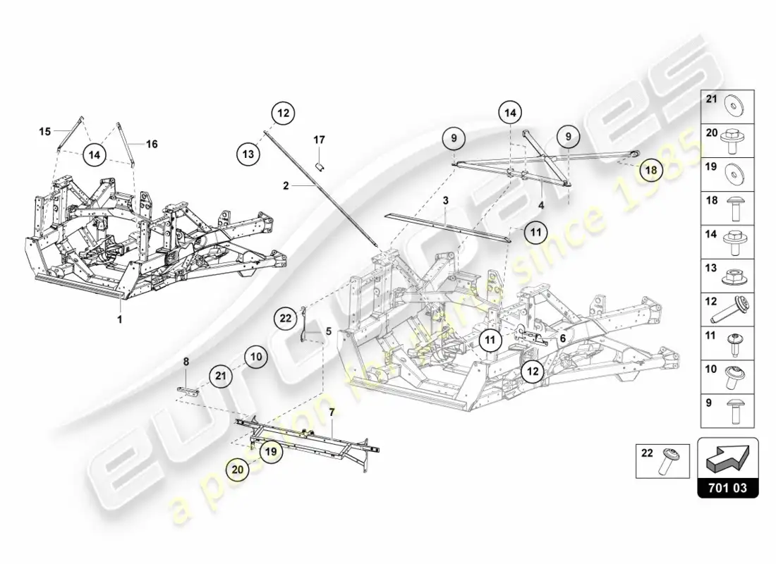 lamborghini centenario coupe (2017) trim frame rear part parts diagram