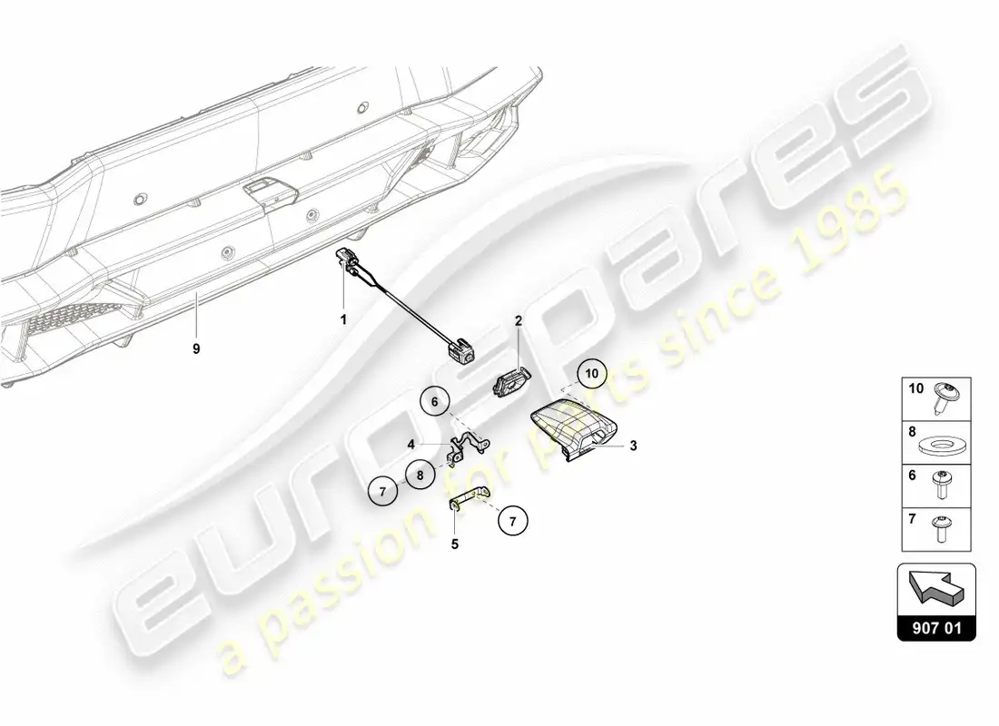 lamborghini lp600-4 zhong coupe (2015) reversing camera parts diagram