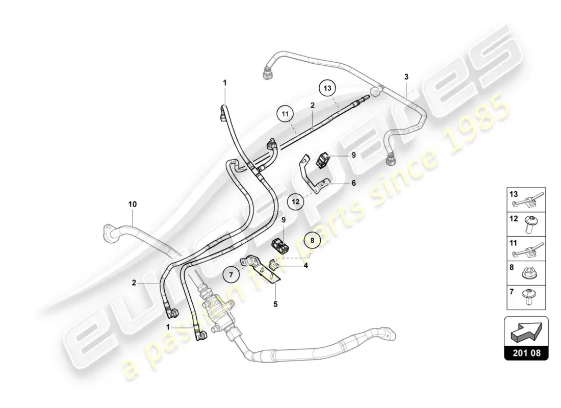 lamborghini centenario roadster (2017) fuel line parts diagram