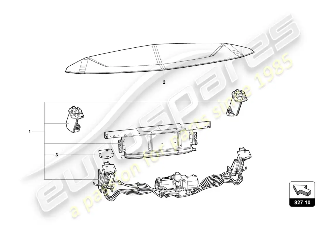lamborghini centenario roadster (2017) rear spoiler parts diagram
