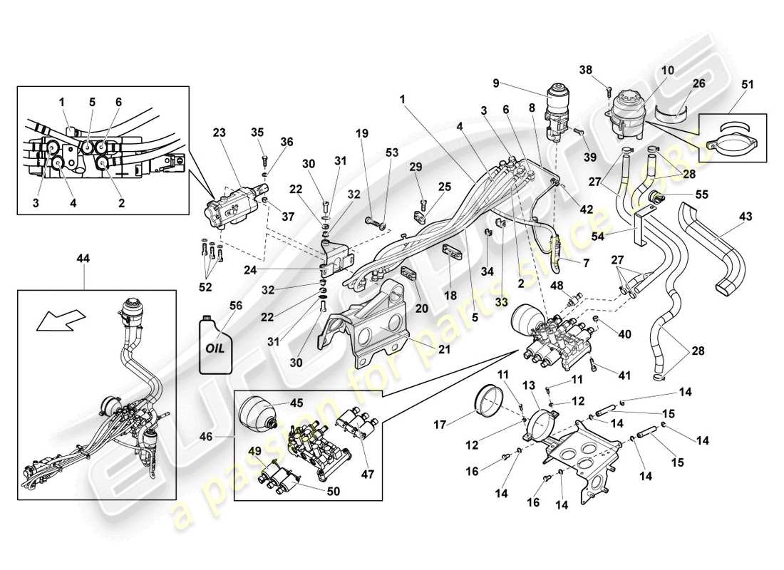 lamborghini lp640 roadster (2008) gear selector parts diagram