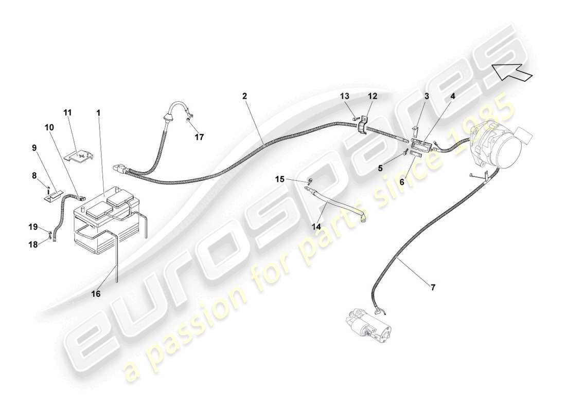 lamborghini lp560-4 coupe fl ii (2013) battery part diagram