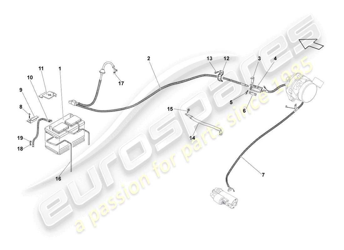 lamborghini lp560-4 coupe fl ii (2014) battery part diagram