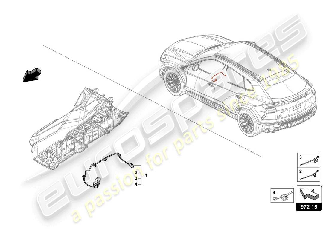 lamborghini urus s (2023) wiring harness for blower part diagram