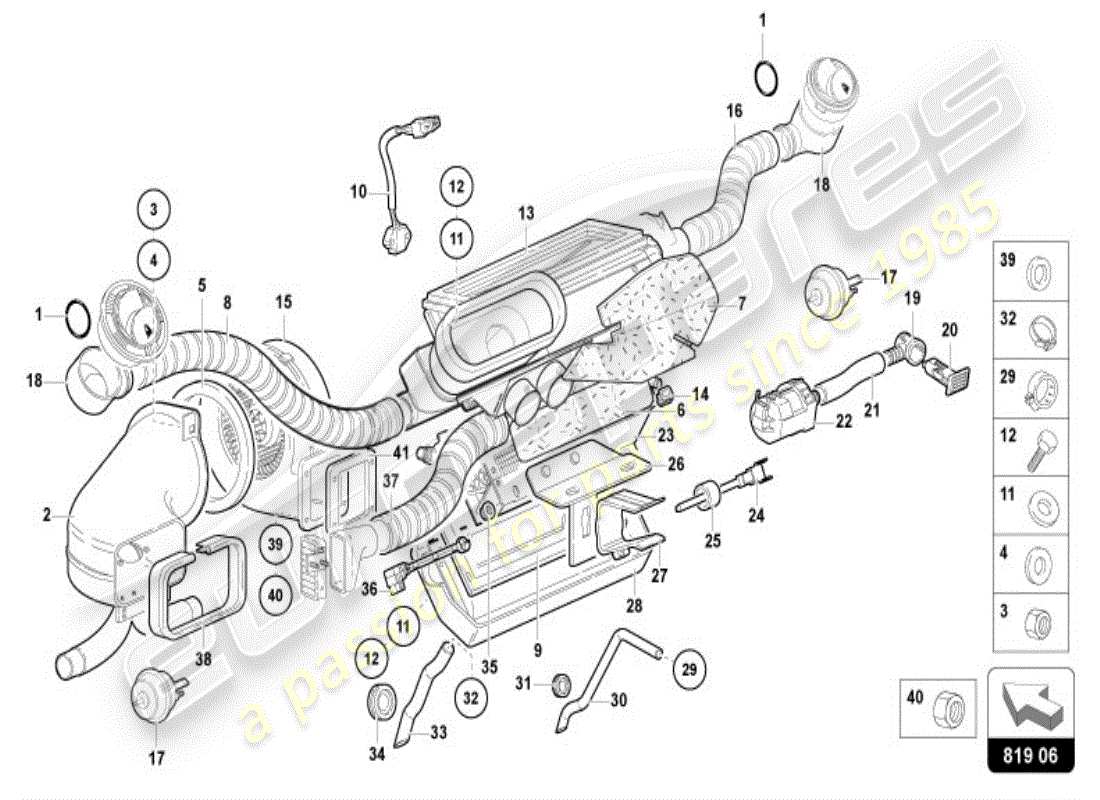 lamborghini diablo vt (1999) air guide channel parts diagram