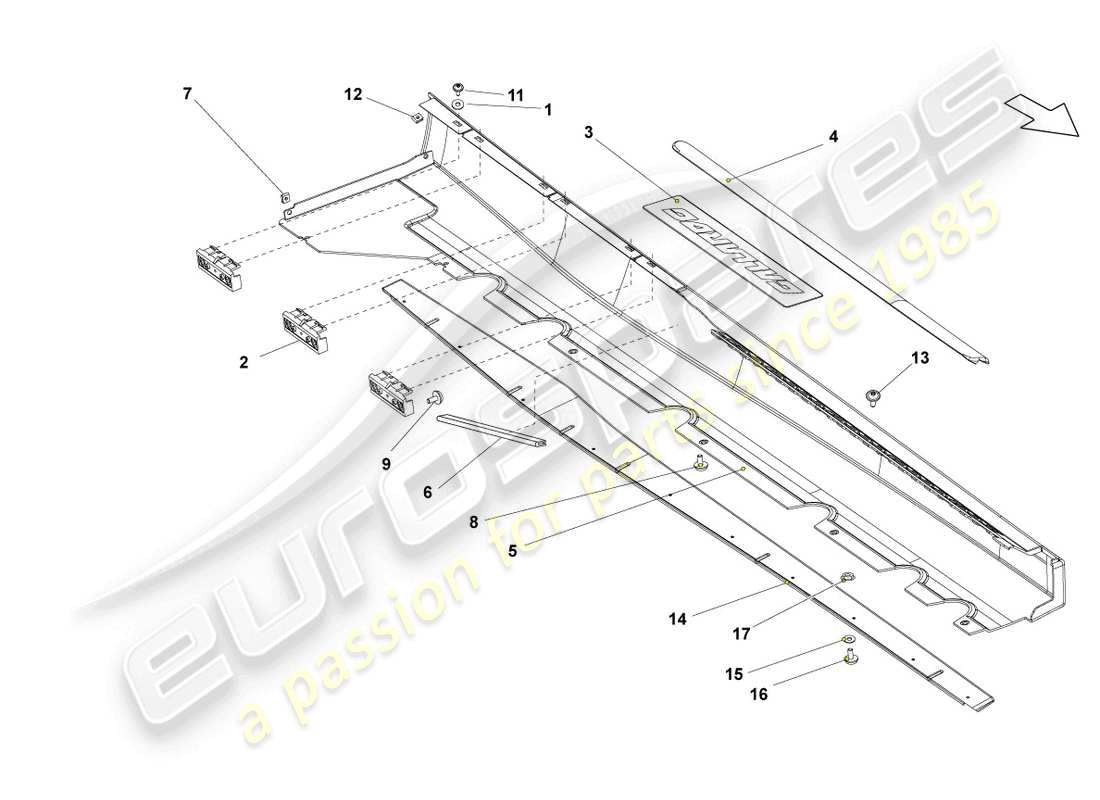 lamborghini lp560-4 coupe fl ii (2013) side member trim part diagram