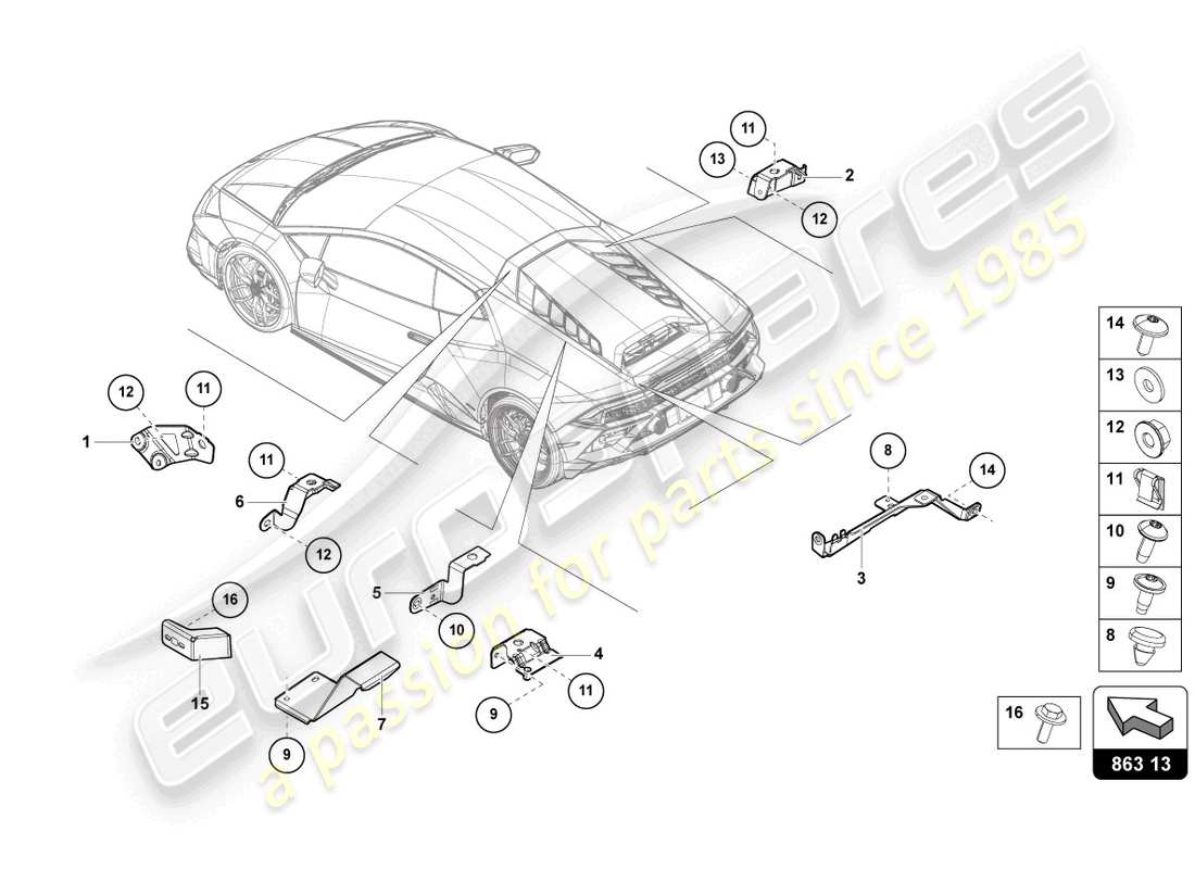 lamborghini evo coupe (2022) securing parts for engine parts diagram