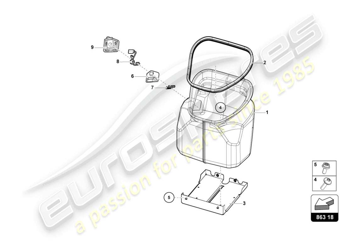 lamborghini sian roadster (2021) luggage comp. floor covering part diagram