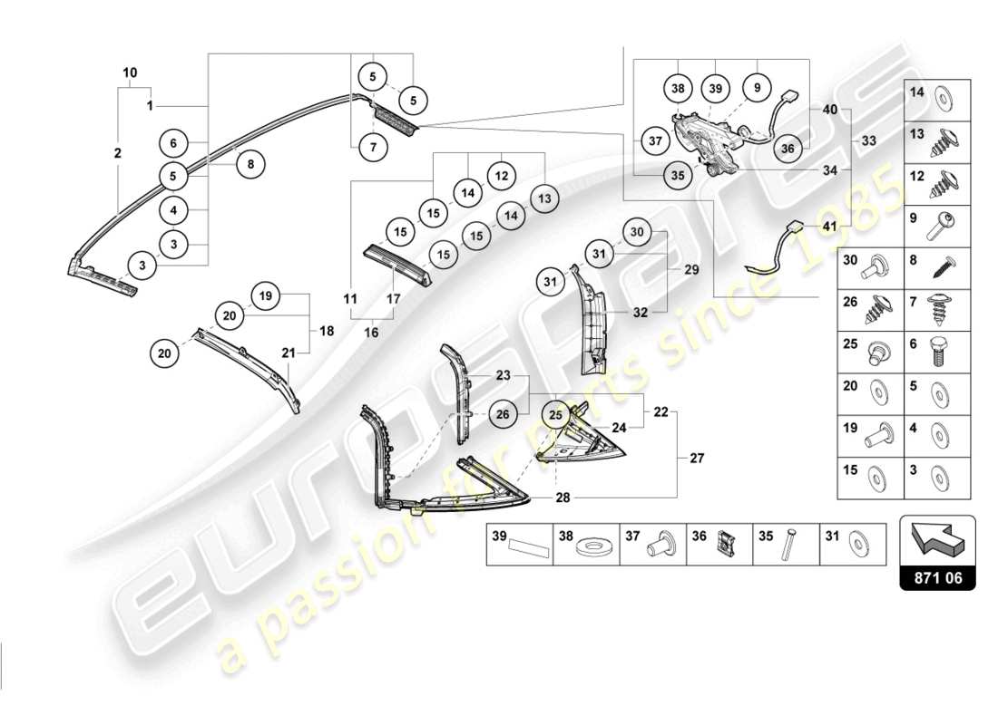 lamborghini 2022 (evo spyder) seal part diagram