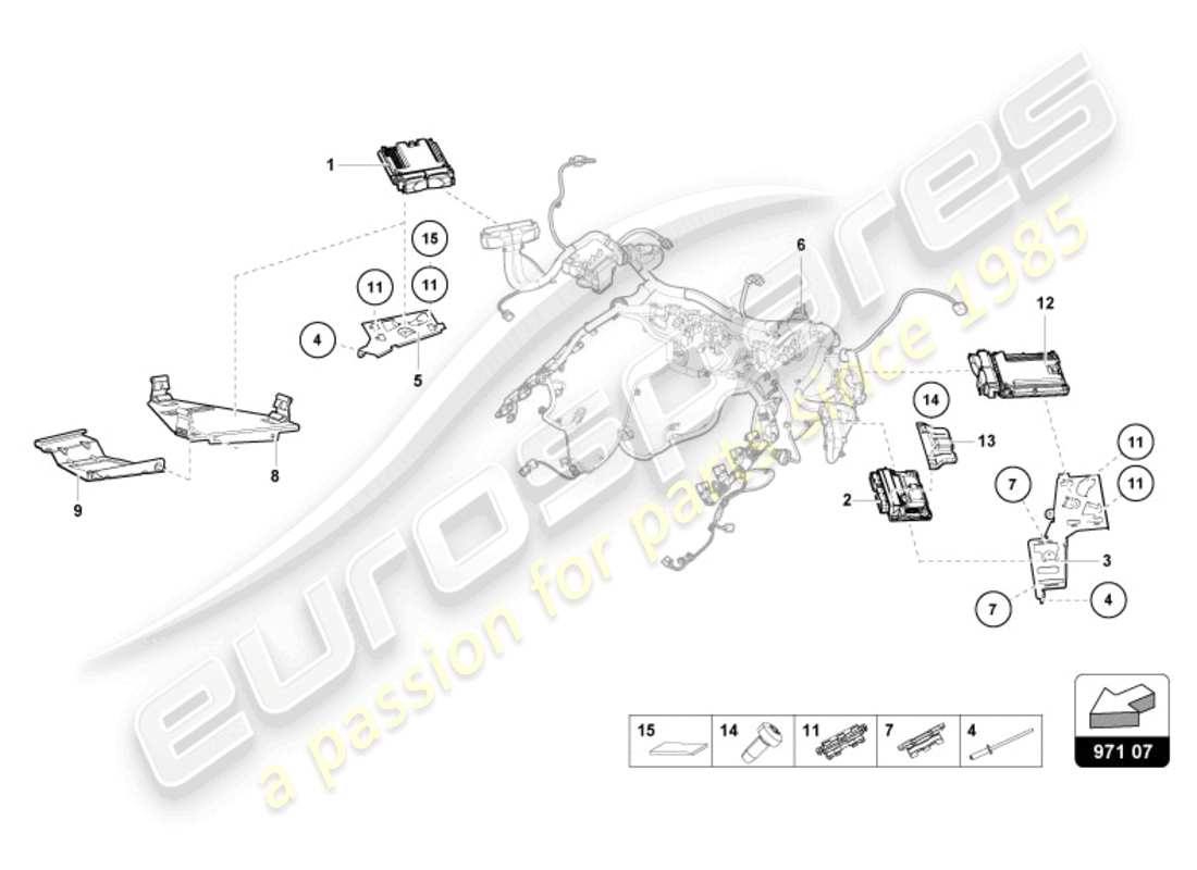 lamborghini evo spyder (2024) engine control unit part diagram