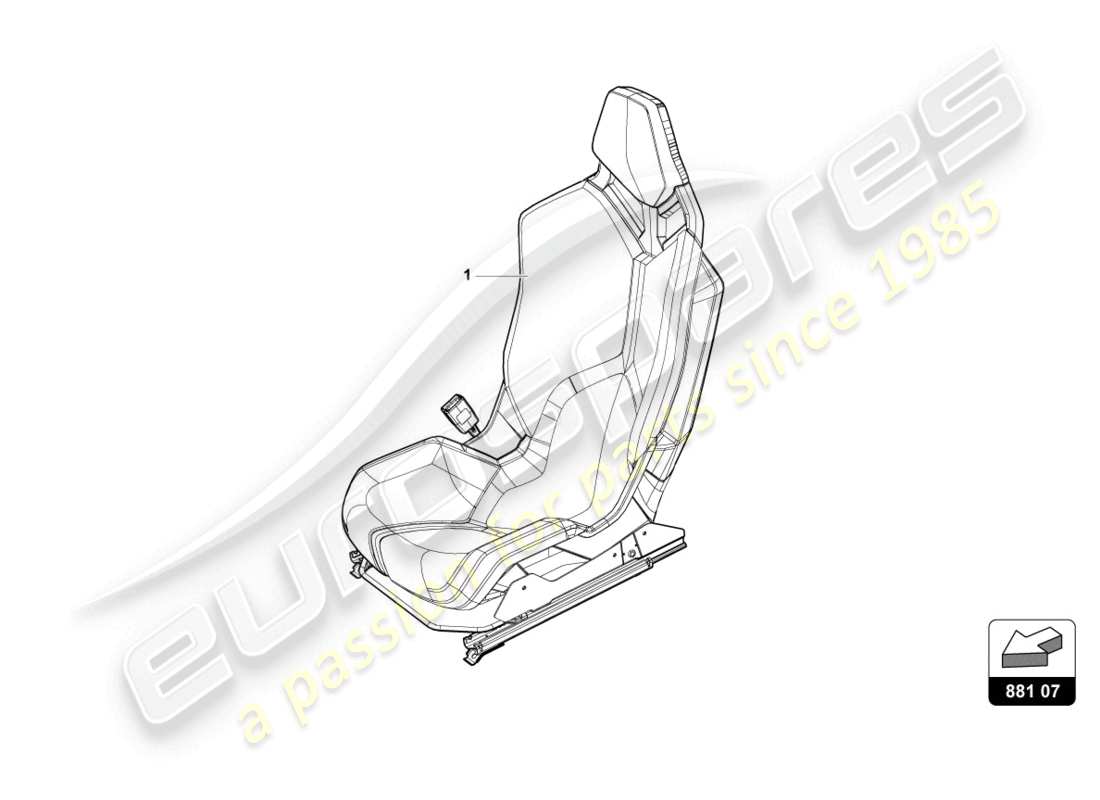 lamborghini tecnica (2023) sports seat 'racing seat' part diagram