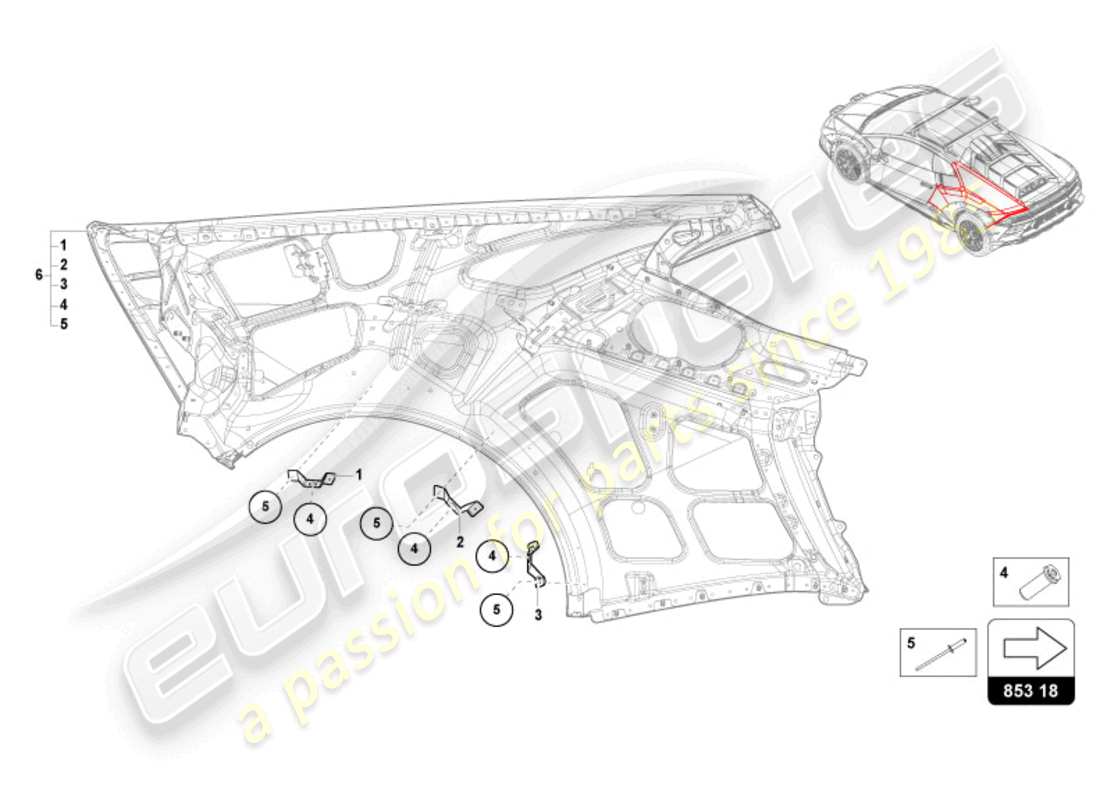 lamborghini sterrato (2024) wing parts diagram