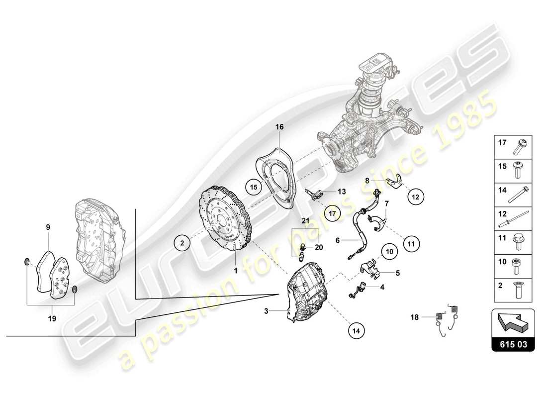 lamborghini evo coupe 2wd (2021) brake disc (vented) front part diagram