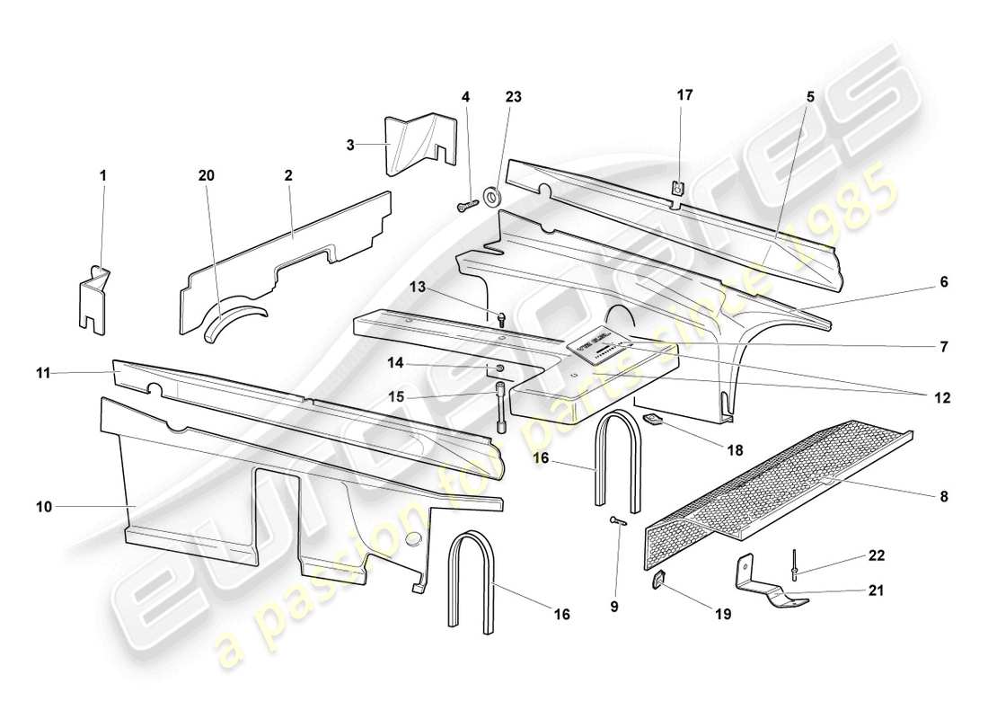 lamborghini lp640 coupe (2010) sound absorbers part diagram