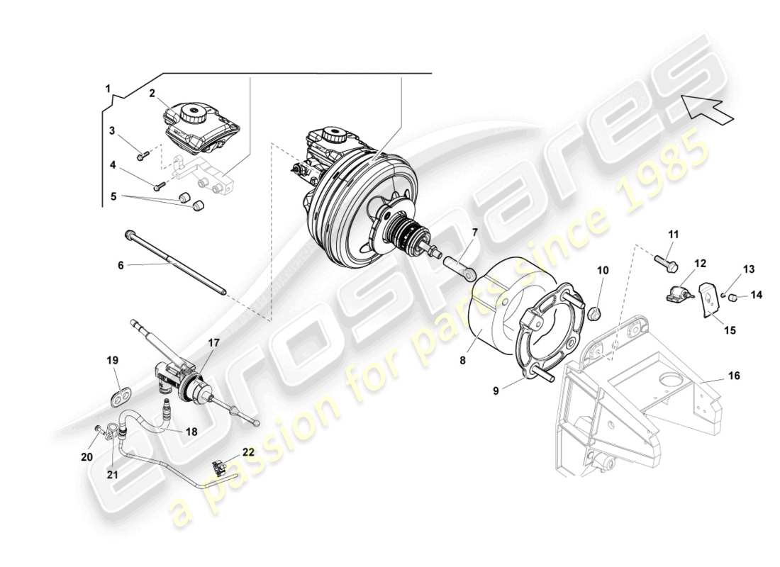 lamborghini lp570-4 sl (2011) brake servo parts diagram