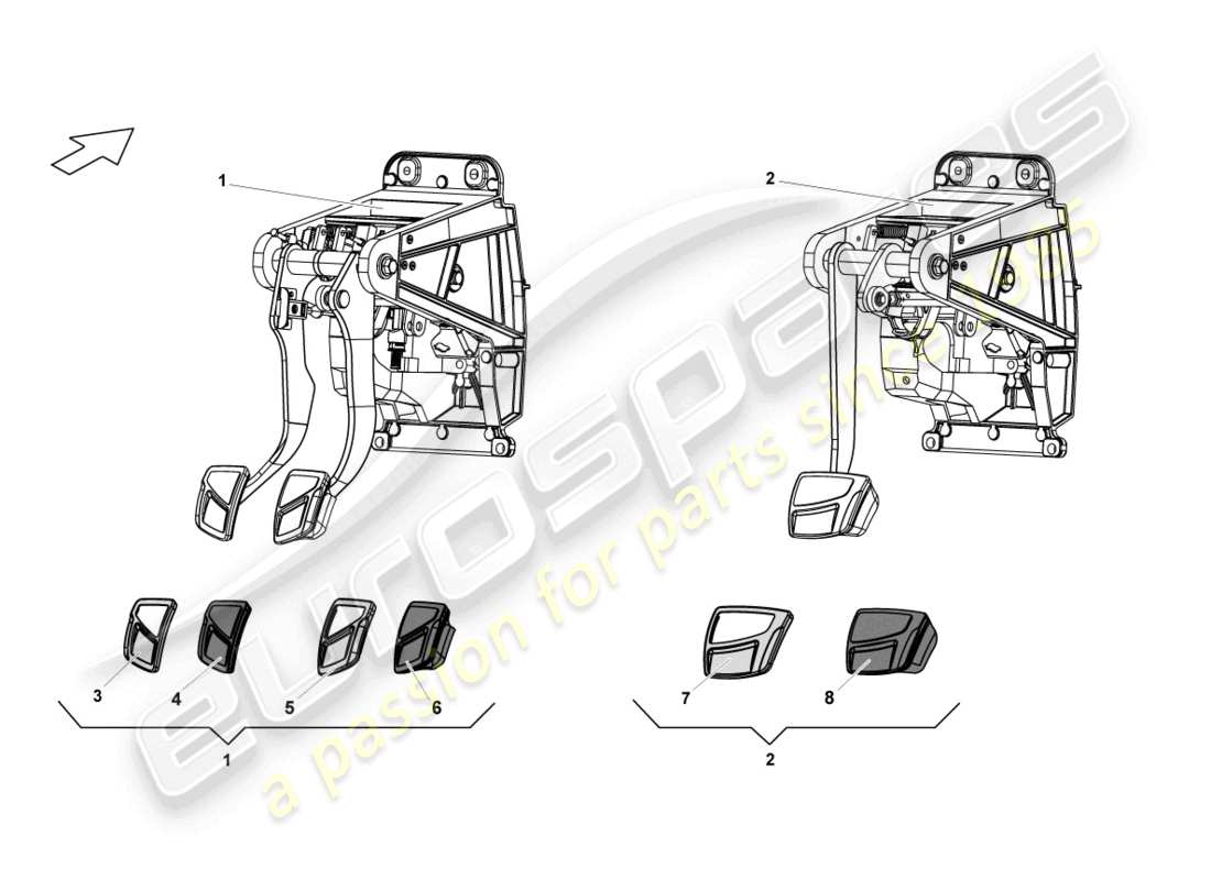 lamborghini lp570-4 spyder performante (2013) brake pedal part diagram