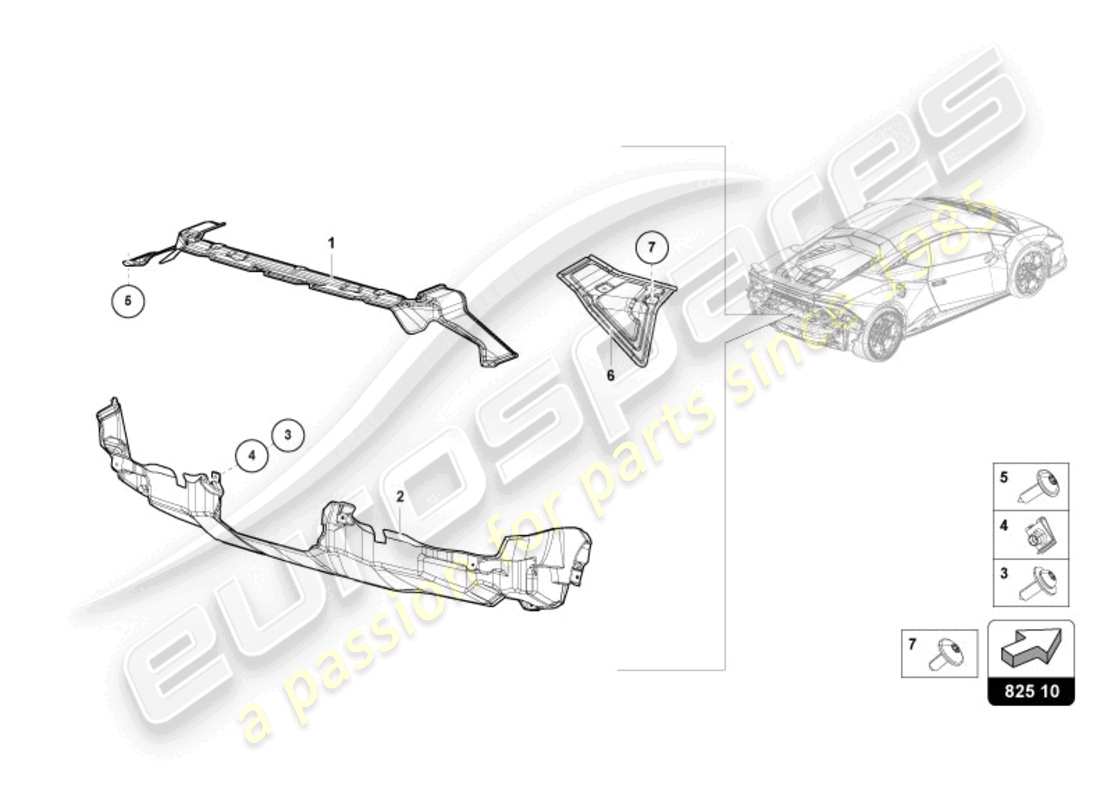 lamborghini evo spyder (2024) heat shield part diagram