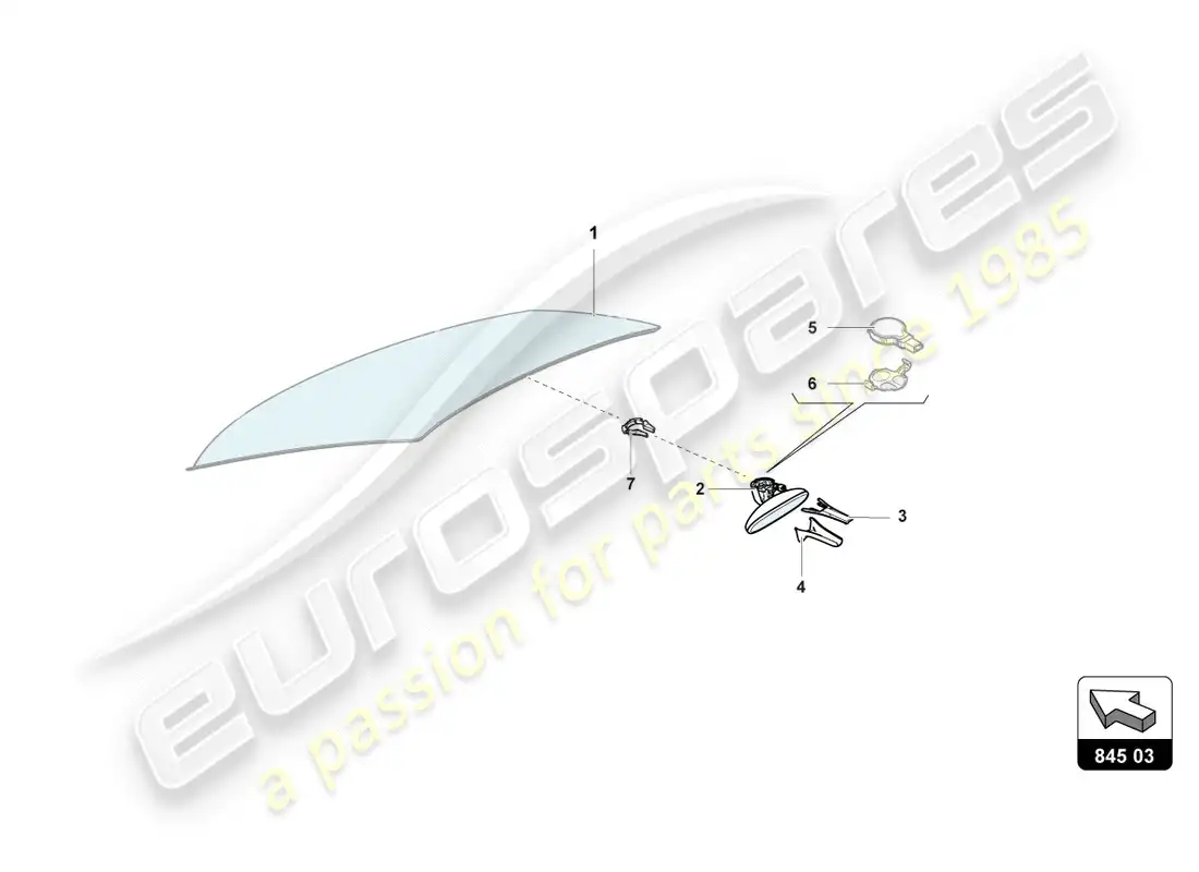 lamborghini centenario roadster (2017) interior mirror parts diagram