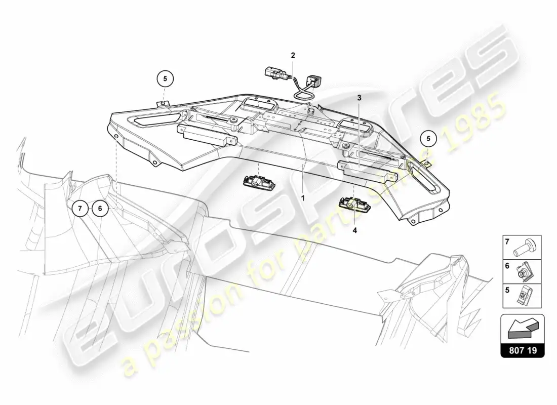 lamborghini centenario roadster (2017) operating electronics rear parts diagram