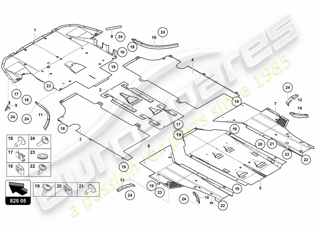 lamborghini centenario roadster (2017) trim panel for frame lower section parts diagram