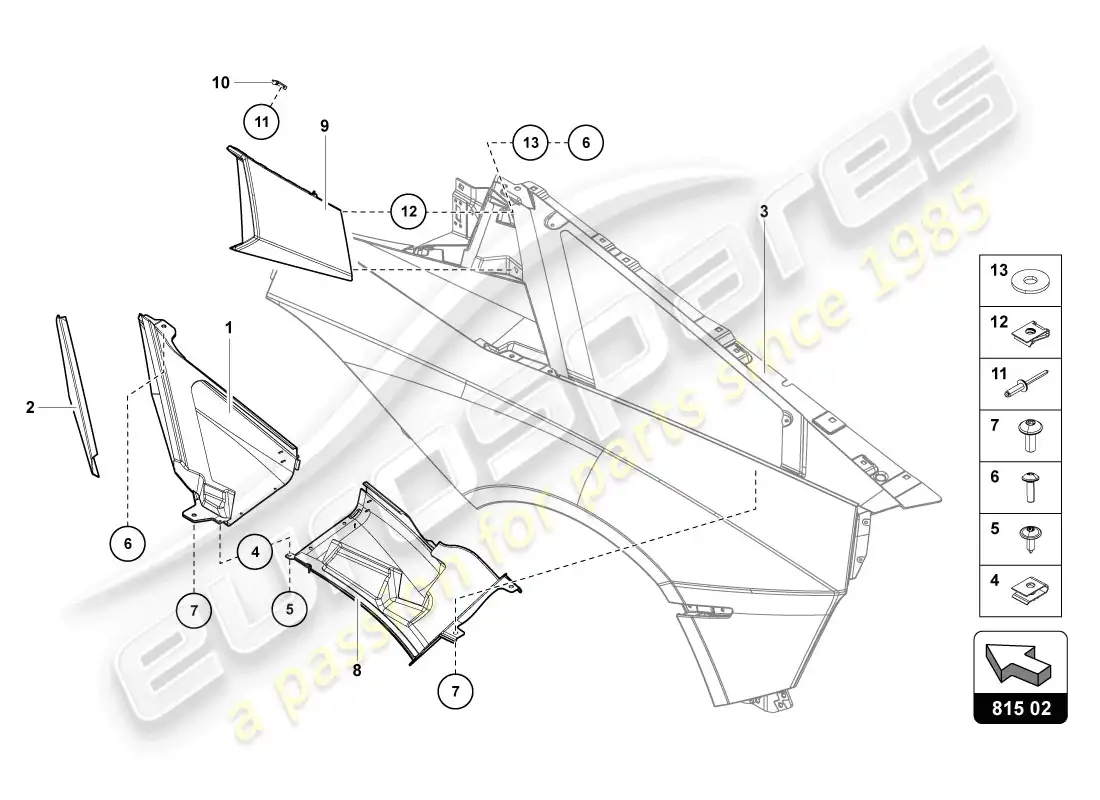 lamborghini lp720-4 coupe 50 (2014) air intake trim plate parts diagram