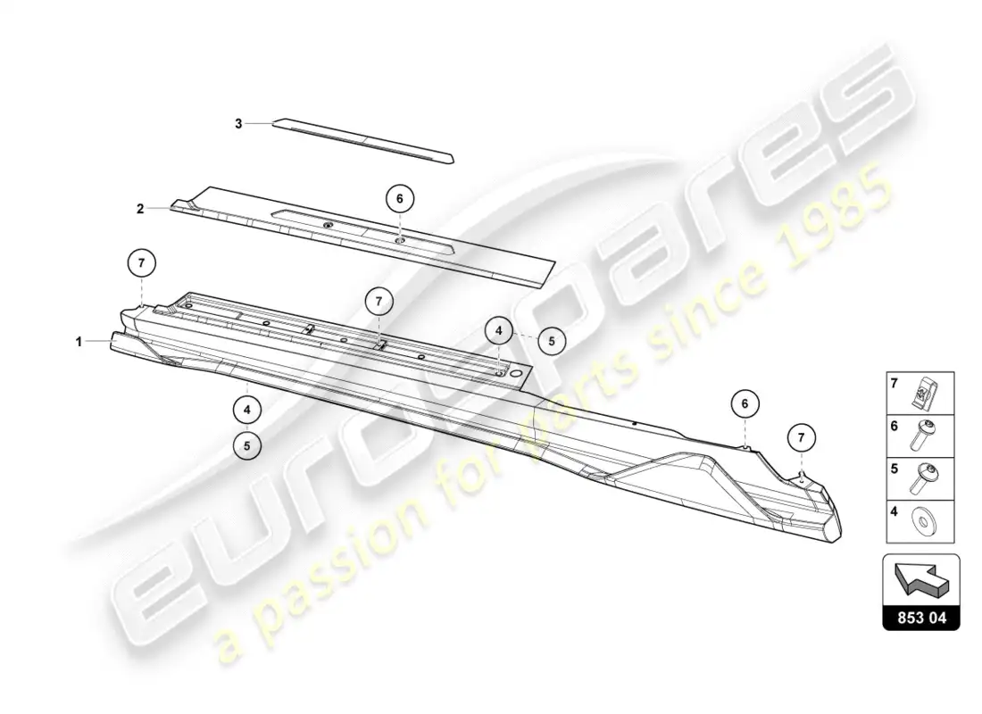 lamborghini centenario roadster (2017) lower external side member for wheel housing parts diagram