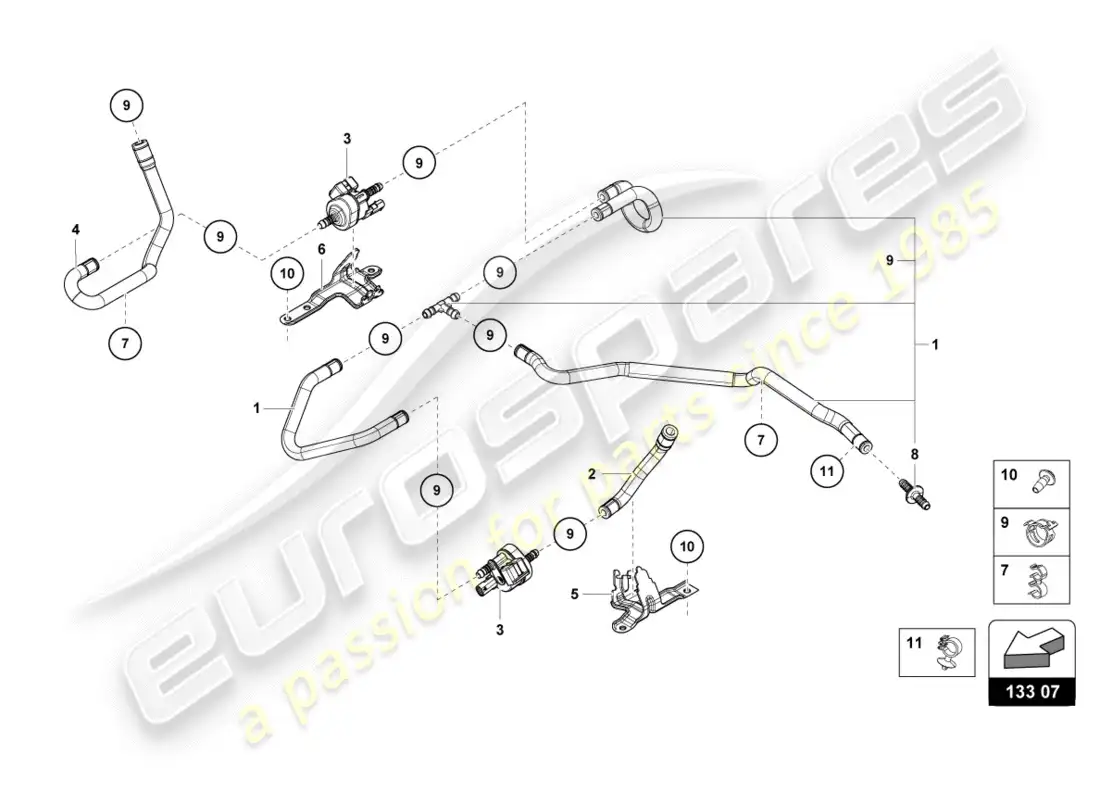 lamborghini lp600-4 zhong coupe (2016) vacuum system parts diagram