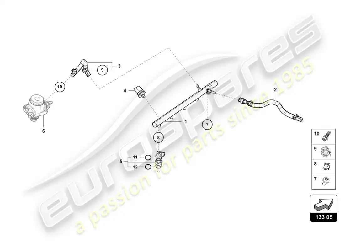 lamborghini lp600-4 zhong coupe (2016) injection system parts diagram
