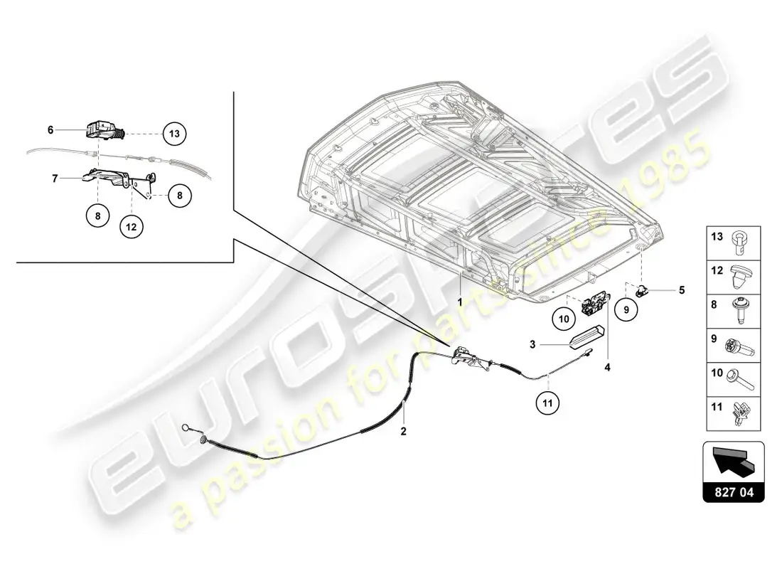 lamborghini lp580-2 coupe (2017) release lever parts diagram