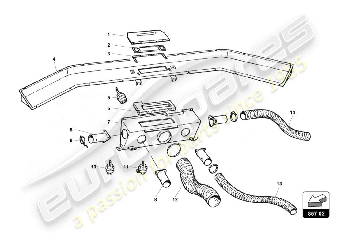 lamborghini countach 25th anniversary (1989) air coveiors part diagram