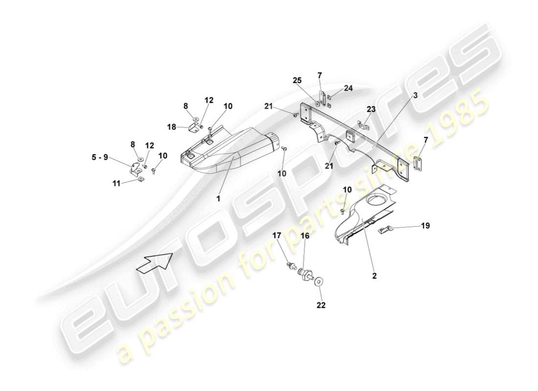 lamborghini lp570-4 sl (2011) cover for engine compartment part diagram