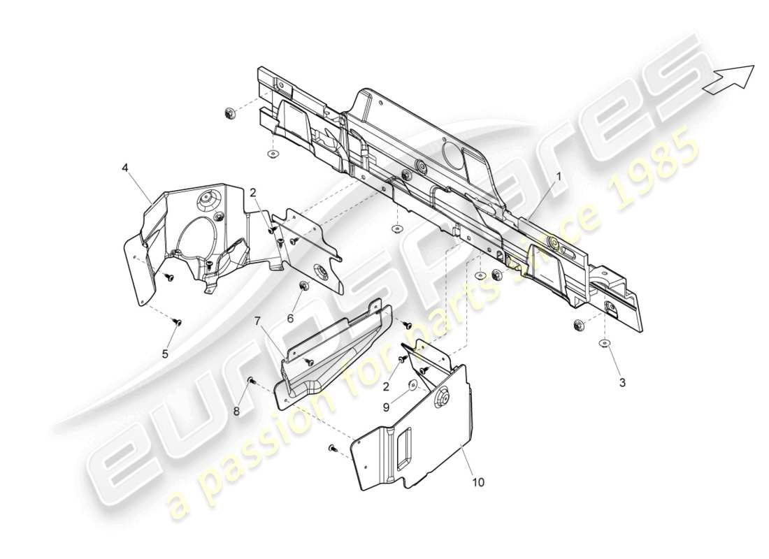 lamborghini lp570-4 spyder performante (2013) heat shield part diagram