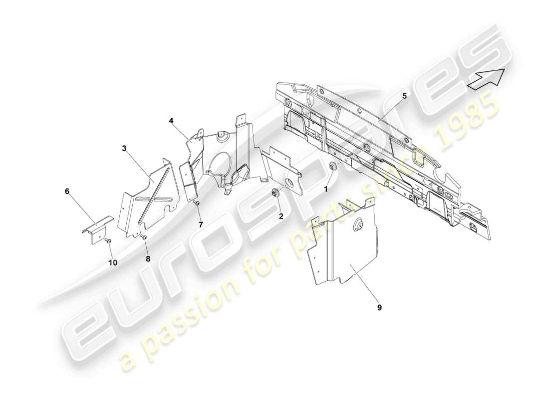 lamborghini lp560-4 coupe fl ii (2013) heat shield parts diagram