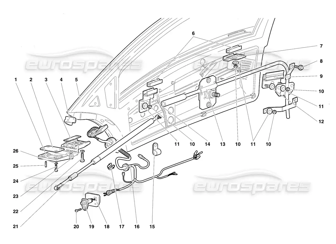 lamborghini diablo se30 (1995) doors parts diagram